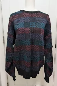 Vintage Boston Traders Wool Sweater Men's Large Coogi Style Colorful - Picture 1 of 8
