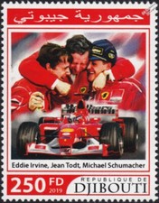 Eddie Irvine/Jean Todt/Michael Schumacher FERRARI F1 GP Racing Car Stamp (2019)