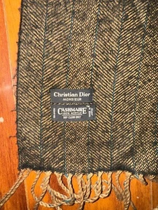 Vintage authentisch Christian Dior Monsieur Cashmaire karierter Schal Japan 47x11 Zoll - Bild 1 von 13