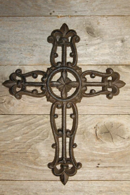 New Large Decorative Cross- Wall Mounted Cast Iron Decor- Wall Display - Gift - Image 1 of 4