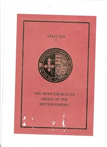 Statutes Of The Most Exellent Order Of The British Empire 1995 Issue - Picture 1 of 1