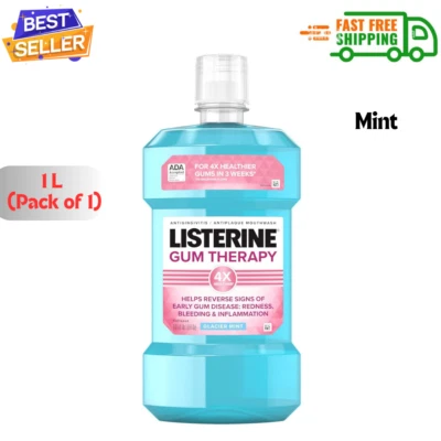 Listerine Gum Therapy Antiplaque & Anti-Gingivitis Mouthwash, Glacier Mint, 1 L. - Image 1 of 4