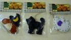 (3) Vintage Gerson HALLOWEEN Felt Ornaments - Witch, Ghost & Black Cat - NEW