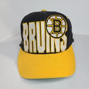 RARE BIG BLOCK LETTER Vintage Logo 7 NHL Boston Bruins Snapback Hat - Picture 1 of 7