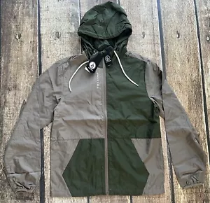 VOLCOM KARLIN COLORBLOCK ZIP HOODED JACKET GREEN MENS SMALL NEW WITH TAGS $65 - Picture 1 of 9