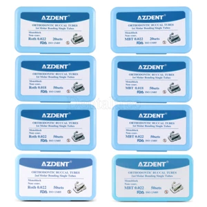 AZDENT Dental Orthodontic Buccal Tubes 1st 2nd Molar MBT Roth 022 018 Monoblock - Picture 1 of 25