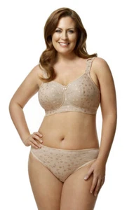 Elila Nude 1305 Jacquard Full Coverage Bra -  Sizes 34F to 52O - Picture 1 of 4