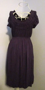 Max Edition Purple Short Sleeve On/Off Shoulder Knee Length Dress - Size M - Picture 1 of 7