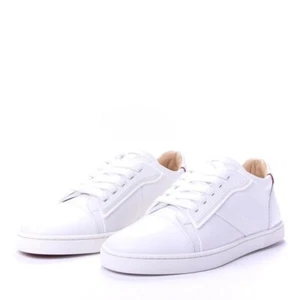 Christian Louboutin Elastikid Leather Red Sole Low-Top Sneakers - Picture 1 of 8
