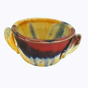 Ayers Studio Art Pottery Red Splash Bread Baker Bowl Signed '98 Baking Kitchen - Picture 1 of 8