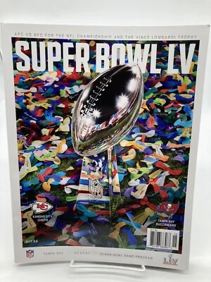 NFL Super Bowl LV 55 Buccaneers vs Chiefs Programa Oficial de Juego Mahomes Brady Foto 1 de 2