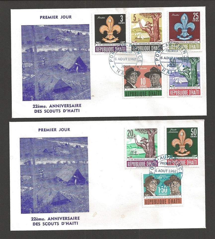 1962 Haiti Boy Scouts 22nd anniversary BP FDC - Image 1 of 1