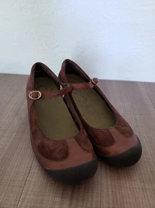 Merrell Mary Jane Damensattel braun Leder Wildleder Komfortschuhe Größe 8 - Bild 1 von 7