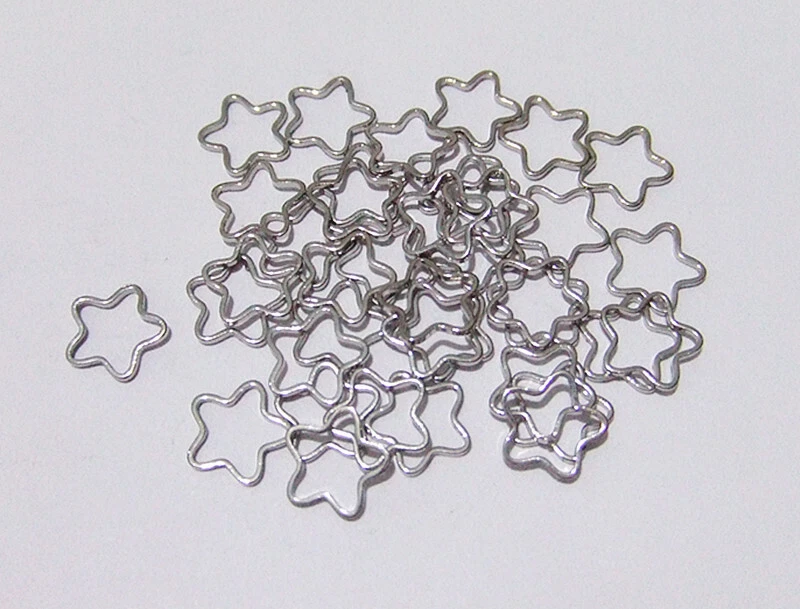 30pz  connettori links stella in ottone 10mm colore argento scuro bijoux - Immagine 1 di 1