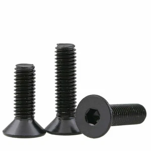 M3 M4 M5 Countersunk Hex Socket Screws Black A2 Stainless Steel Allen Key Bolts - Picture 1 of 7