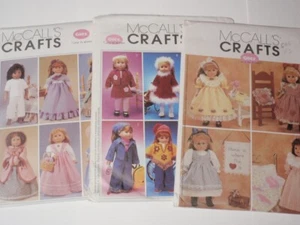 Lot 3 McCalls 18” Doll Clothes Pattern 3275 3040 2609 UNCUT - Picture 1 of 8