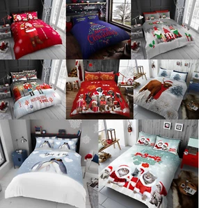 Juego de funda nórdica y funda de almohada festiva de Navidad ropa de cama de dormitorio de polialgodón - Imagen 1 de 8