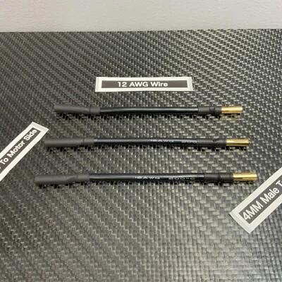 4mm Male To Female ESC To Motor Bullet Connector 12AWG RC Extension Wire  - Image 1 of 3