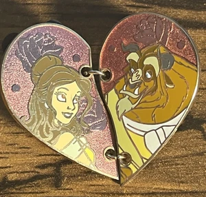 Disney Belle And Beast Beauty And The Beast Heart Pin - Picture 1 of 7