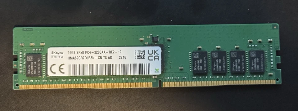 HMA82GR7DJR8N-XN Hynix 16GB(1X16GB) 2Rx8 PC4-3200A SERVER Memory - Image 1 of 1