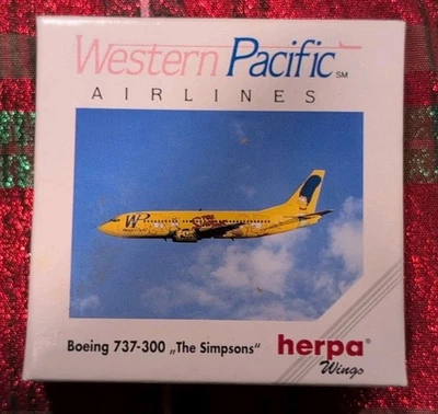 Herpa Western Pacific Airlines Boeing 737-300 Simsons # 500470~ Old Store Stock - Image 1 of 4