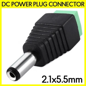 DC Power Plug Male 2.1x5.5mm Balun Connector Solder Free for CCTV DIY Adapter - Picture 1 of 3