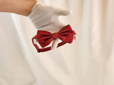 Authentic Dolce & Gabbana Tie Bow Red Silk Adjustable Strap Party Slim Cravat - Image 1 of 4