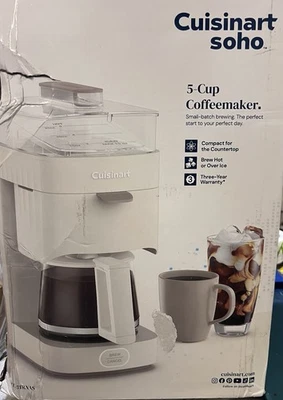 Cuisinart Soho 5-Cup Coffee Maker with Glass Carafe and Auto-Off Feature White - Image 1 of 4