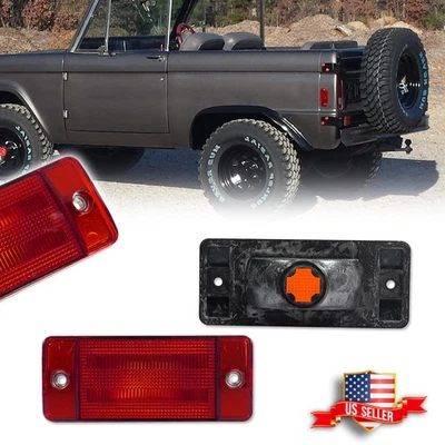 2 красных задних габаритных фонаря с линзами для 70–77 Ford Bronco и 69–72 Ford серии F - Изображение 1 из 4
