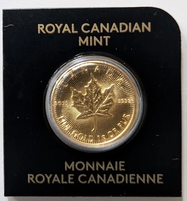 2023 HOJA DE ARCE 1 GRAMO ORO .9999 MONEDA FINA MAPLEGRAMA EN TARJETA DE ENSAYO SKU A0202026 Foto 1 de 2