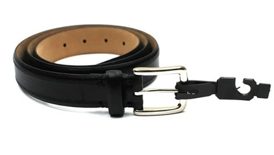 Vestido clásico Cole Haan cinturón para hombre talla 42 cuero negro 32 mm doble fila puntada Foto 1 de 4