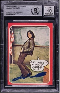 1976 Topps Welcome Back Kotter JOHN TRAVOLTA 25 BGS BAS Authentic Auto Autograph - Picture 1 of 2