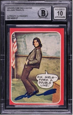 1976 Topps Welcome Back Kotter JOHN TRAVOLTA 25 BGS BAS Authentic Auto Autograph - Image 1 of 2