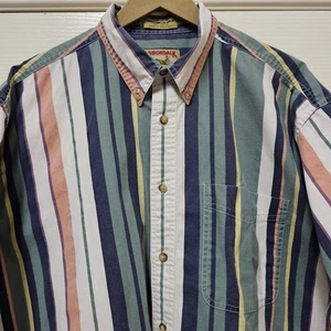 Vintage Adirondack Sevile Row Hemd Herren XL gestreift Baumwolle Kurzarm Button Down - Bild 1 von 14