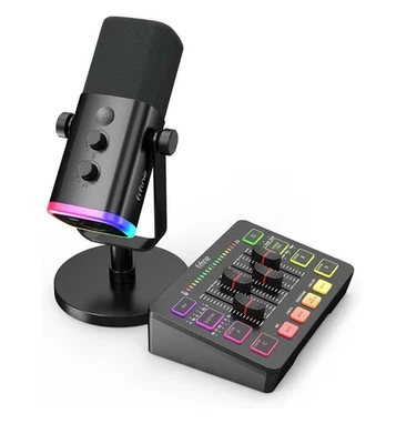 Gaming Audio Computer Streaming Microphone, 4-Channel RGB Mixer Set - Image 1 of 4