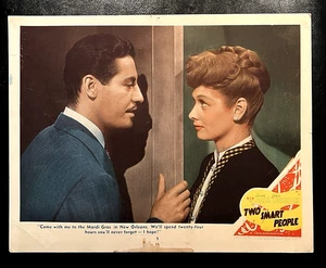 Tarjeta de lobby original 'MGM' TWO SMART PEOPLE 1946 #5, LUCILLE BALL, JOHN HODIAK - Imagen 1 de 1