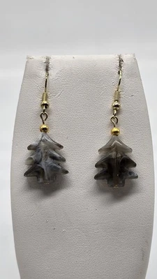  Árbol de Navidad de cristal de Murano con pendientes colgantes de alambre 925 estampados. Estilo #9 Foto 1 de 4