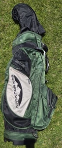 Sun Mountain Golf Cart Bag SCB Black & Green 14 Way Divider W/ Rain Cover Stand - Picture 1 of 6