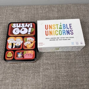 Sushi Go & Unstable Unicorns Card Family Fun Games - Picture 1 of 4