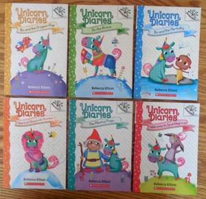 EUC Posten von 6 Scholastic "Unicorn Diaries" Kinderbüchern: Dragon-Pup*Bo*Magic - Bild 1 von 5