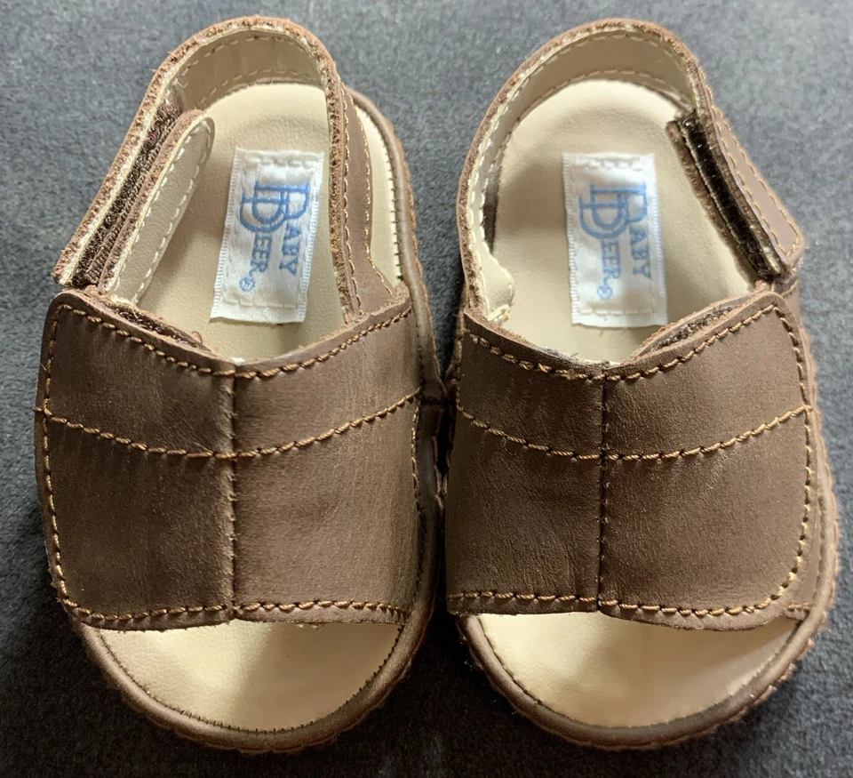 Baby Deer Brown Soft Sole Sandals  Size 0 1 2 3 - Image 1 of 4