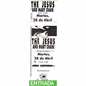 LA CATENA DI GESÙ E MARIA Biglietto concerto Stub VALENCIA SPAGNA 28/04/92 AUDITORIUM - Foto 1 di 1