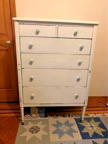 Vintage METAL DRESSER industrial hospital simmons tallboy chest drawers Cover