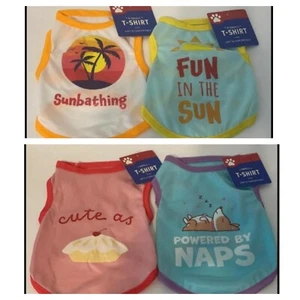 Dog T-Shirt Sunbathing Powered by naps Fun in the sun Cute as Pie XS S M NEW - Picture 1 of 9