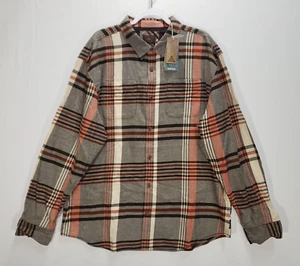 Prana Shirt Mens 2XL Flannel Plaid Delaney Long Sleeve Button Up Brown $78 NEW - Bild 1 von 5