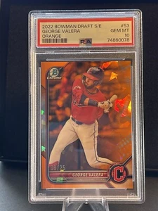 2022 Bowman Draft Sapphire George Valera Orange /25 PSA 10 Guardians - Bild 1 von 2