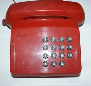 BT 1980’s Red Push Button Telephone 9801AR With internal Bell - Picture 1 of 5