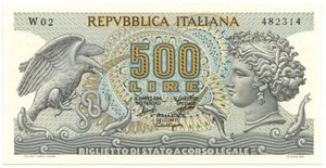 500 LIRE BIGLIETTO DI STATO ARETUSA SERIE SOSTITUTIVA 20/06/1966 SUP+ - Picture 1 of 6