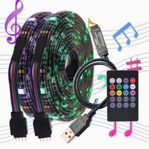 5050 USB RGB LED Strip Lights Music Sync Background APP Control TV PC Back Light - Picture 1 of 12