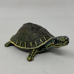 Tortuga Deslizante Colombiana Orejas Rojas 3.5" Estatuilla Realista Resina Pintada Terrario - Imagen 1 de 8